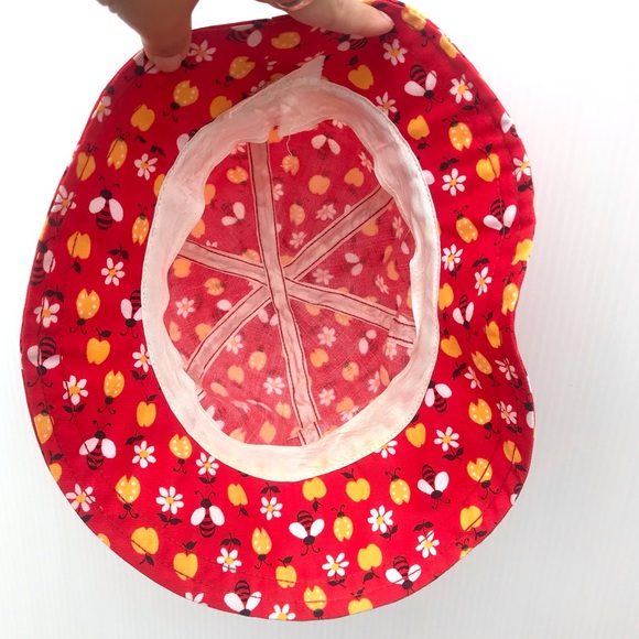 Vintage 60’s mod bumblebee daisy apples floppy novelty print bucket hat - Picture 7 of 8